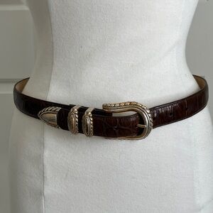 Brighton Dark Brown Belt with Silver Accents
